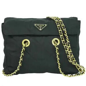 Prada Chain Shoulder Bag Black
